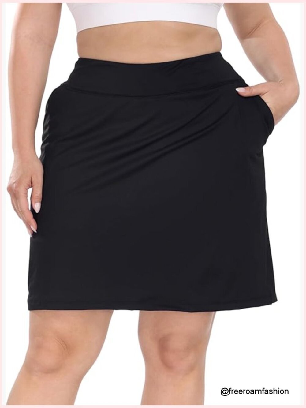 Women's Plus Size Active Skort with Built-in Shorts & Pockets